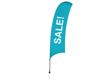 15' Razor Sail Sign Kit - 1 Sided with Ground Spike