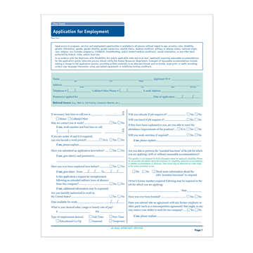 ComplyRight™ Illinois Job Application, Job Applications, Pack of 50