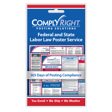 ComplyRight™ Federal (English) & State (English) Labor Law Poster Service card, Labor Law - Employee Postings