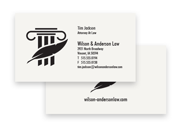 1 Color Premium Business Cards - Flat Print, 2-Sided