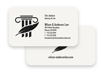 1 Color Premium Business Cards - Raised Print, Round Corners, 2-Sided