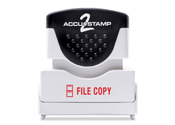 ACCU-STAMP2 Message Stamp with Shutter, 1-Color, FILE COPY, 1-5/8" x 1/2" Impression, Pre-Ink, Red Ink