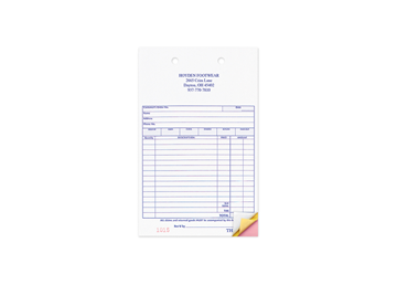 Custom Business Forms, Carbonless Business Forms, 4” x 6-1/2”, 3-Part with Easy Tear-Out Pages