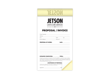 Custom Create Your Own Business Form as a Booklet, Carbonless Business Forms, 8-1/2” x 5-1/2”, 2-Part with Easy Tear-Out Page