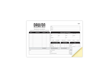 Custom Create Your Own Business Form, Carbonless Business Forms 8-1/2” x 5-1/2”, 2-Part with Easy Pull-Apart Pages from the T