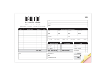 Custom Create Your Own Form, Carbonless Business Forms, 8-1/2” x 11”, 2-Part with Easy Pull-Apart Pages from the Top