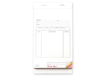 Custom Multi-Purpose Sales Booklet, Carbonless Business Forms, 5-1/2" x 8-1/2", 3-Part with Easy Tear-Out Pages, 50 Sets Per