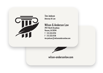 1 Color Premium Business Cards - Flat Print, Round Corners, 2-Sided