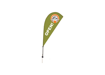 7' Teardrop Sail Sign Kit - 1 Sided with Ground Spike