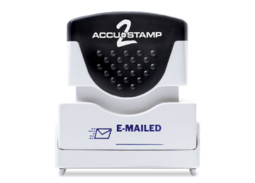 ACCU-STAMP2 Message Stamp with Shutter, 1-Color, E-MAILED, 1-5/8" x 1/2" Impression, Pre-Ink, Blue Ink