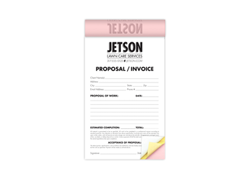 Custom Create Your Own Business Form as a Booklet, Carbonless Business Forms, Horizontal, 8-1/2” x 5-1/2”, 3-Part with Easy T