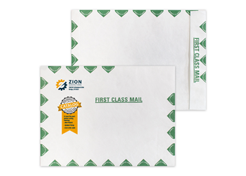 Custom DuPont™ Tyvek® Envelope, 10" x 13" Open End with Green First Class Border