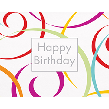 Happy Birthday Swirls - Printed Envelope