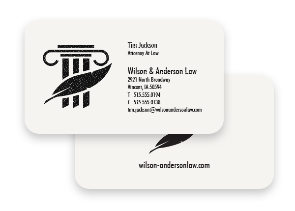 1 Color Premium Business Cards - Raised Print, Round Corners, 2-Sided
