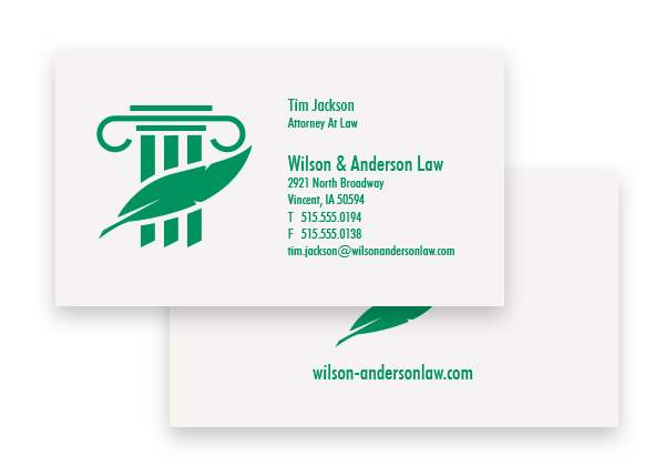 1 Color Standard Business Card - Flat Print, 2-Sided