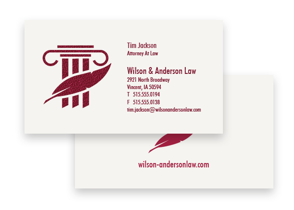 1 Color Standard Business Card - Raised Print, 2-Sided