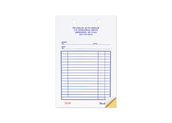 Custom Business Forms, Carbonless Business Forms, 5-3/8" x 8-1/2", 3-Part with Easy Tear-Out Pages