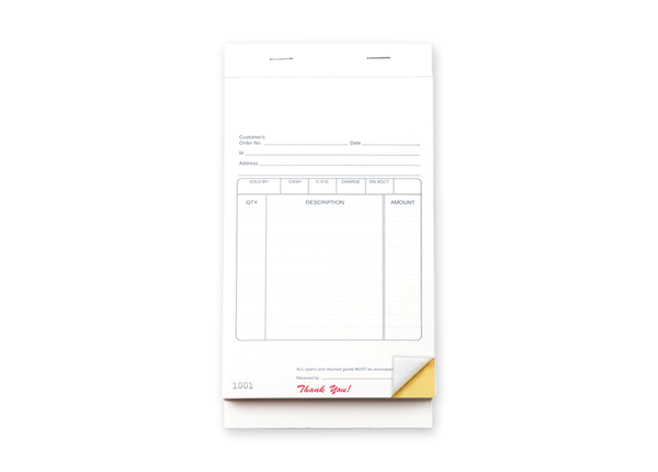 Custom Multi-Purpose Sales Booklet, Carbonless Business Forms, 3-3/8" x 5-1/8", 2-Part with Easy Tear-Out Pages, 50 Sets Per