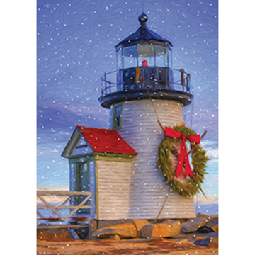 Lighthouse at Christmas - Printed Envelope