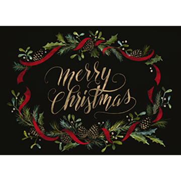 Merry Christmas Pine Cones - Printed Envelope