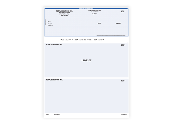 Custom Basic Laser Checks with Black Imprint, Business Checks, 8-1/2" x 11", 1-Part, Software Compatible, Secure