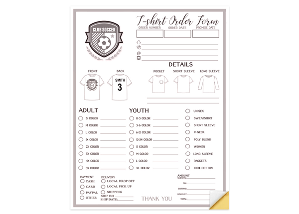 Custom Create Your Own Form, Carbonless Business Forms, 8-1/2” x 11”, 2-Part with Easy Pull-Apart Pages from the Top