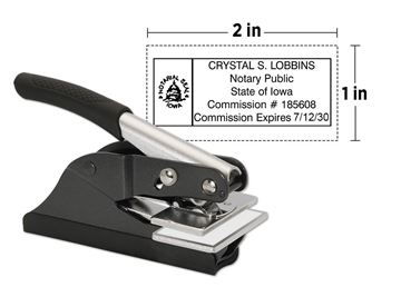 Custom Notary Pocket Embosser || Custom Notary Embossers || 1" x 2" Impression