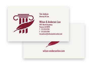 1 Color Standard Business Cards || Business Cards || Raised Print, 2 Sided