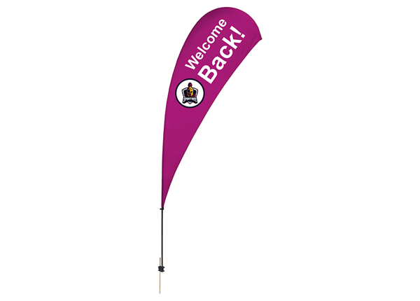 10' Teardrop Feather Flags || Tradeshow Signage || 1 Sided, Ground Spike