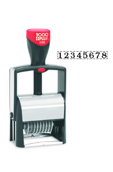 2000 Plus® 2008 Heavy Duty Metal #2 || Self-Inking Date Stamps || 1/4" x 1 5/16" Impression, Black Ink