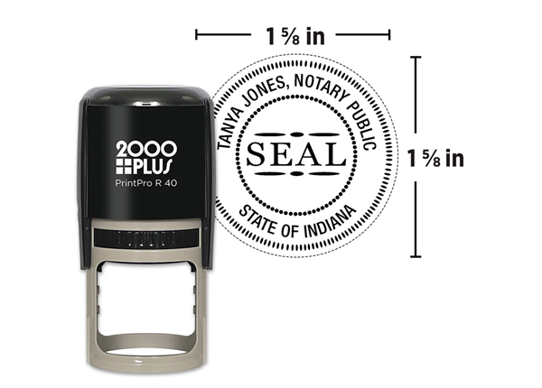 2000 Plus® PrintPro™ R40 Round Notary Stamp || Custom Self-Inking Notary Stamps || 1 9/16" Impression