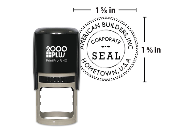 2000 Plus® PrintPro™ R40 Round Stamp || Custom Self-Inking Stamps || 1 9/16" Impression