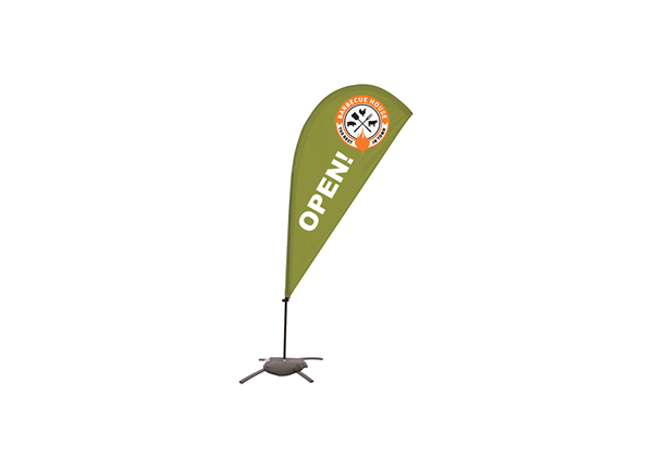 7' Teardrop Feather Flags || Tradeshow Signage || 1 Sided, Cross Base