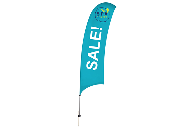 15.5' Razor Feather Flags || Tradeshow Signage || 1 Sided, Ground Spike