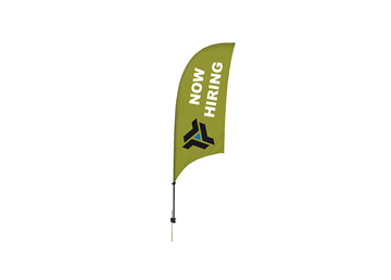 8' Razor Feather Flags || Tradeshow Signage || 1 Sided, Ground Spike