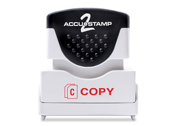 Accu-Stamp2® "Copy" Pre-Inked Stamp with Shutter || Message Stamps || 1 5/8" x 1/2" Impression, Red Ink