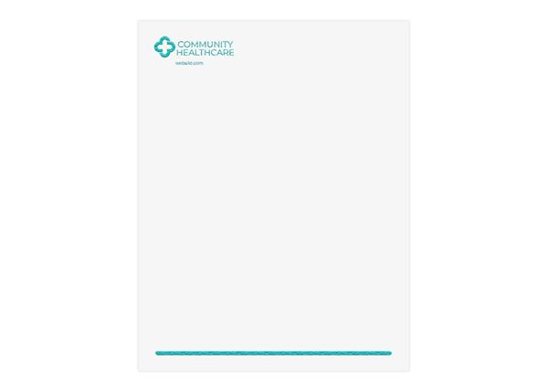 One PMS Spot Color Letterhead - Raised Print